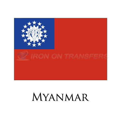Myanmar flag Iron-on Stickers (Heat Transfers)NO.1937